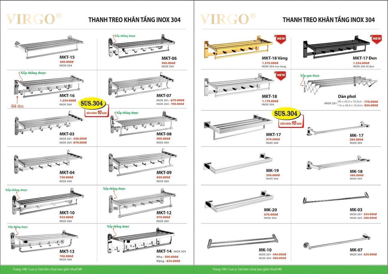 Catalogue và bảng giá Thiết bị vệ sinh VIRGO mới nhất /Page 55